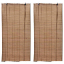 Berkfield Bamboo Roller Blinds 2 pcs 150 x 220 cm Brown