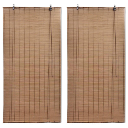 Berkfield Bamboo Roller Blinds 2 pcs 150 x 220 cm Brown