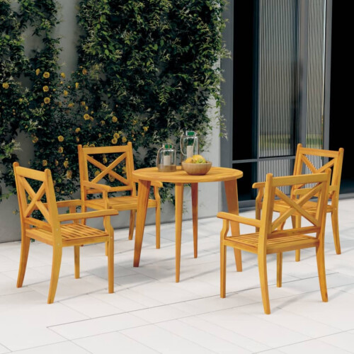 Berkfield 5 Piece Garden Dining Set Solid Wood Acacia