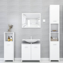 Berkfield 4 Piece Bathroom Furniture Set White Engineered Wood