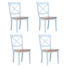 Berkfield Dining Chairs 4 pcs Grey and Light Wood Solid Rubber Wood