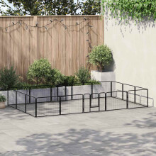 Berkfield Dog Playpen 16 Panels Steel 60x80 cm Black