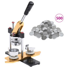 Berkfield Badge Maker with 500 pcs Pinback Button Parts 44mm Rotate Punch