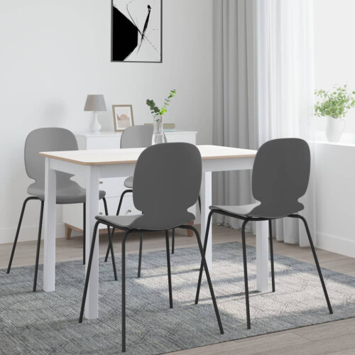 Berkfield Dining Table White and Brown 114x71x75 cm Solid Rubber Wood