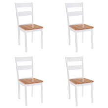 Berkfield Dining Chairs 4 pcs White Solid Rubber Wood