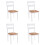 Berkfield Dining Chairs 4 pcs White Solid Rubber Wood 1
