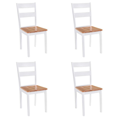 Berkfield Dining Chairs 4 pcs White Solid Rubber Wood