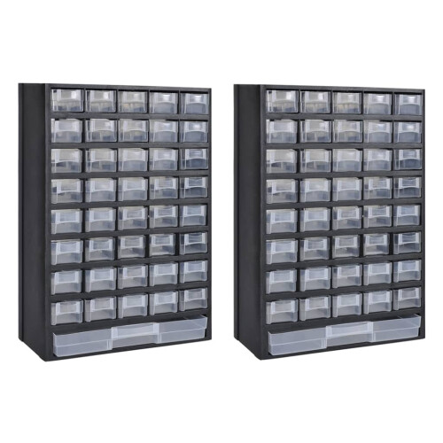 Berkfield 41-Drawer Storage Cabinet Tool Box 2 pcs Plastic