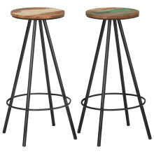 Berkfield Bar Stools 2 pcs Solid Reclaimed Wood