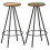Berkfield Bar Stools 2 pcs Solid Reclaimed Wood 1