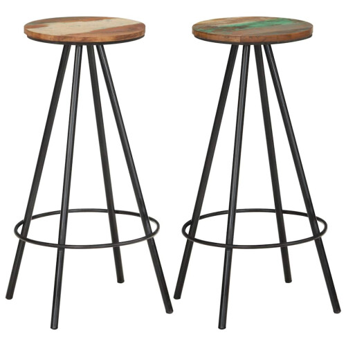 Berkfield Bar Stools 2 pcs Solid Reclaimed Wood