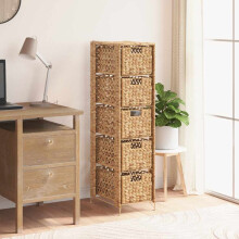 Berkfield Storage Unit with 5 Baskets 25.5x37x100 cm Water Hyacinth
