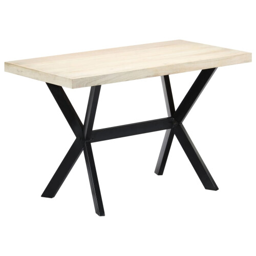 Berkfield Dining Table White 120x60x75 cm Solid Mango Wood