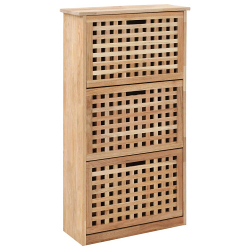 Berkfield Shoe Storage Cabinet 55x20x104 cm Solid Walnut Wood