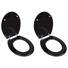 Berkfield Toilet Seats with Lids 2 pcs MDF Black