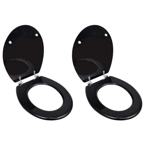 Berkfield Toilet Seats with Lids 2 pcs MDF Black