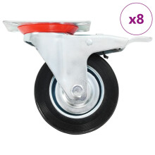 Berkfield 8 pcs Swivel Casters 100 mm