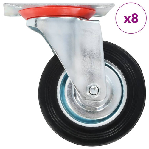 Berkfield 8 pcs Swivel Casters 100 mm