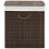 Berkfield Bamboo Laundry Bin Rectangular Dark Brown 1