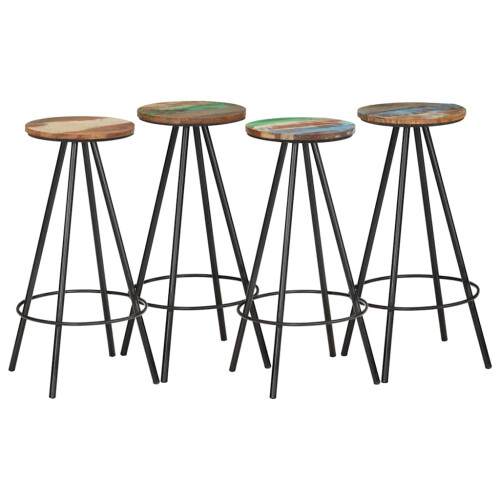 Berkfield Bar Stools 4 pcs Solid Reclaimed Wood
