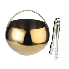 Modern 2L Round Ice Buckets Stainless Steel Beverage-Gold