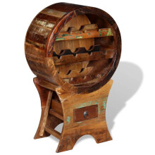 Berkfield Wine Rack for 10 Bottles Solid Reclaimed Wood