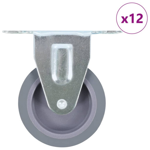 Berkfield 12 pcs Fixed Casters 75 mm