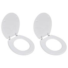 Berkfield Toilet Seats with Lids 2 pcs MDF White