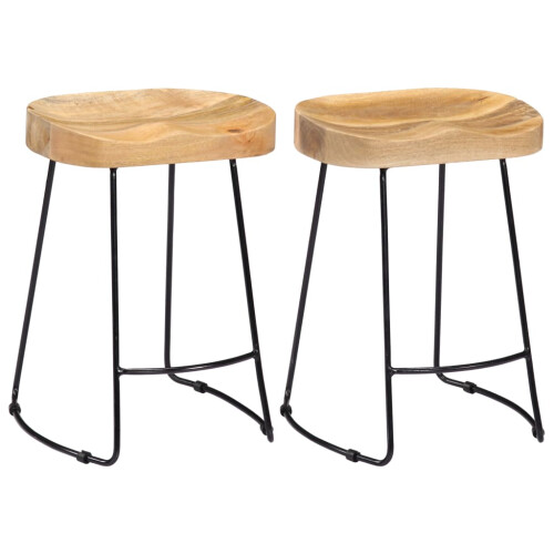 Berkfield Gavin Bar Stools 2 pcs Solid Mango Wood