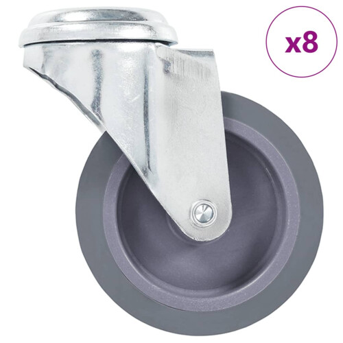 Berkfield 8 pcs Bolt Hole Swivel Casters 75 mm