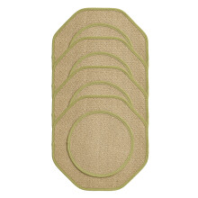 Natural Linen Table Mats Vintaged Type Heat Resistant-Green