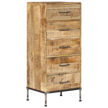 Berkfield Chest of Drawers 45x35x106 cm Solid Mango Wood