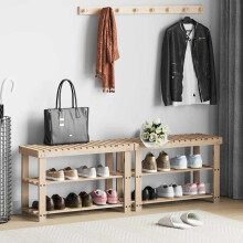 Berkfield 2-in-1 Shoe Rack with Bench Top 2 pcs Solid Wood