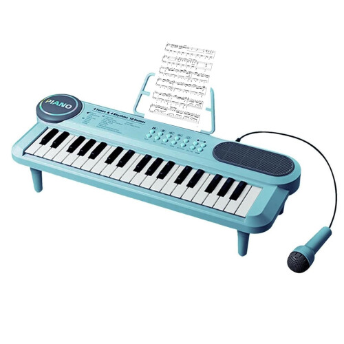 37 Key Kids Piano Keyboard with Microphone, USB Charging, Interactive Teaching Modes, Gift for Beginners