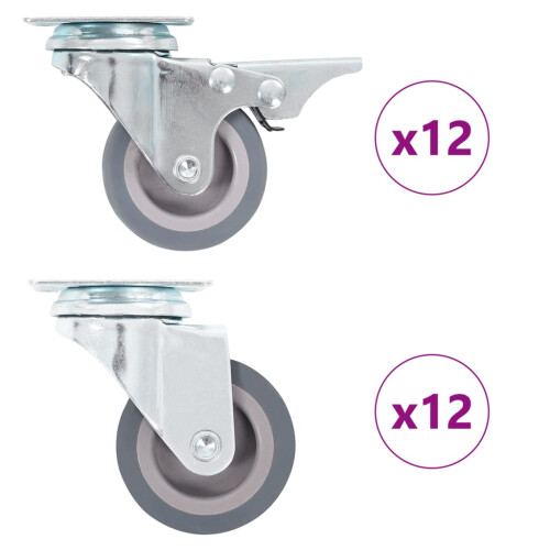 Berkfield 24 pcs Swivel Casters 50 mm