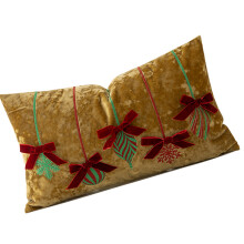 Housse de coussin brodée de flocons de neige de Festival,-B2