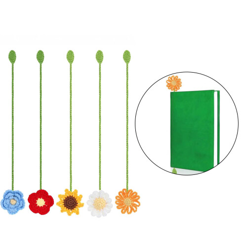 5 Pcs Knitted Bookmarks Page Marker Reading Bookmarks Crochet 1
