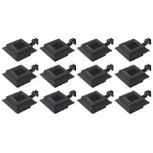 Berkfield Outdoor Solar Lamps 12 pcs LED Square 12 cm Black