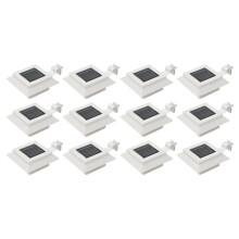 Berkfield Outdoor Solar Lamps 12 pcs LED Square 12 cm White
