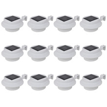 Berkfield Outdoor Solar Fence Lamps 12 pcs LED White