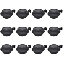 Berkfield Outdoor Solar Fence Lamps 12 pcs LED Black