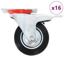 Berkfield 16 pcs Swivel Casters 100 mm