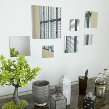 Berkfield 7 Piece Wall Mirror Set Square Glass