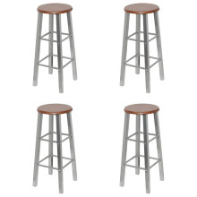 Berkfield Bar Stools 4 pcs Silver and Brown MDF