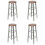Berkfield Bar Stools 4 pcs Silver and Brown MDF 1