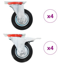 Berkfield 8 pcs Swivel Casters 100 mm