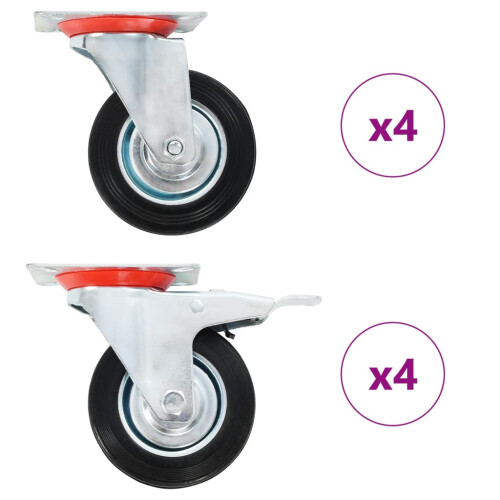 Berkfield 8 pcs Swivel Casters 100 mm
