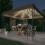 Berkfield Gazebo with LED String Lights 3x3 m Taupe 1