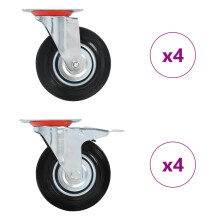 Berkfield 8 pcs Swivel Casters 125 mm