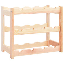 Berkfield Wine Rack for 12 Bottles Pinewood